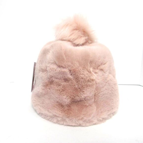 UGG FAUX FUR BEANIE WITH POM PINK CRYSTAL SZ S/M